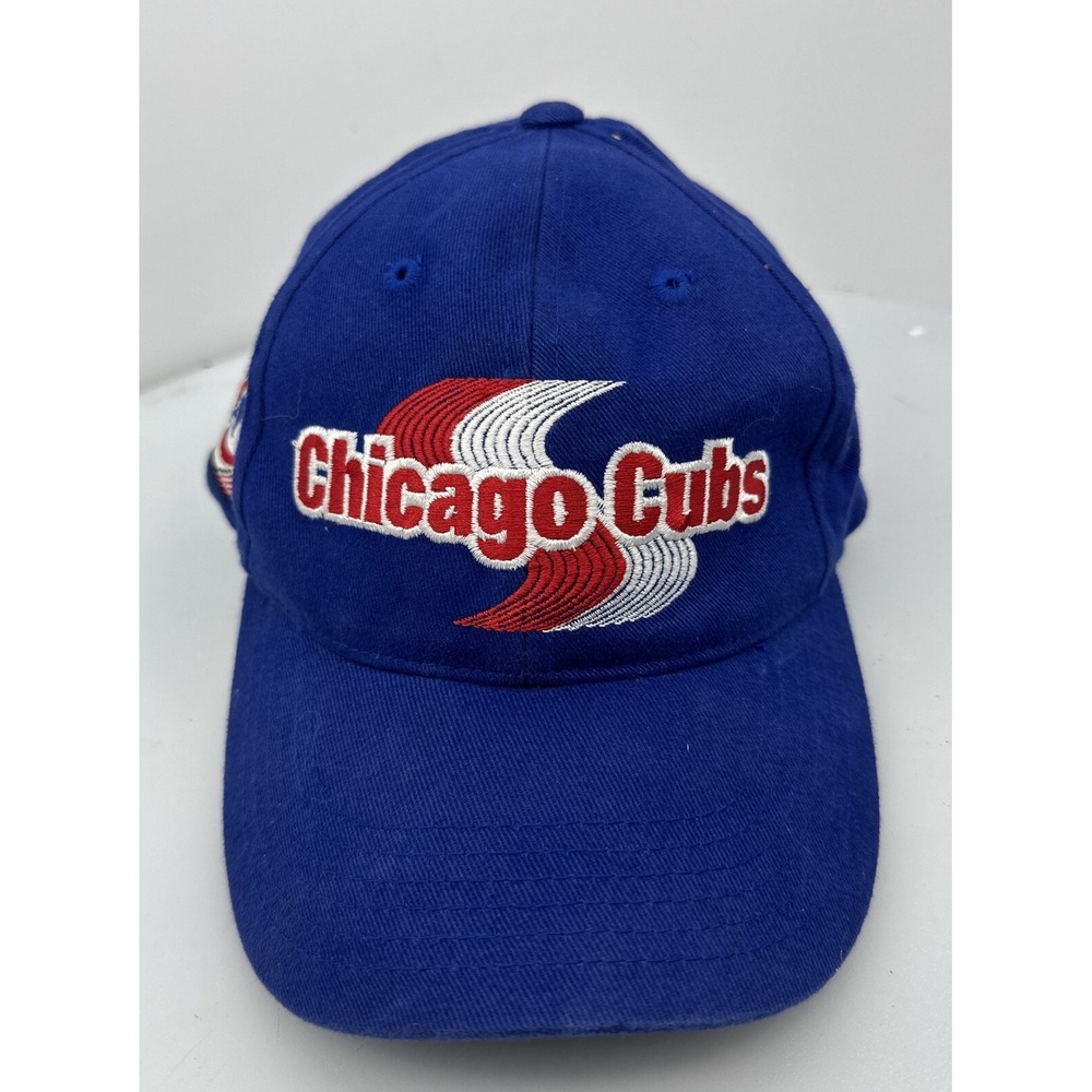 Vintage Chicago Cubs Annco Hook & Loop Blue Baseball Hat Rare One Size